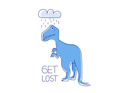 Get lost 2d adobe adobe illustrator character cloud cute cute animal design dinosaur get lost illustration illustrator lineart rain sticker sticker art sticker design sticker pack stickers vector