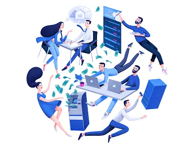 Gazprombank team charachter design characterdesign design illustration