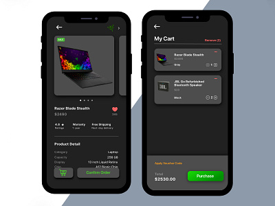 Shopping Cart Dark Mode adobe illustrator adobe xd cart dark dark ui design graphics icon online online shopping shop shopping app shopping cart ui ui ux ui design uidesign user experience user interface design userinterface