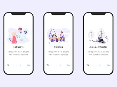 Skipping Screens app illustration travel app ui