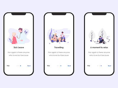 Skipping Screens app illustration travel app ui