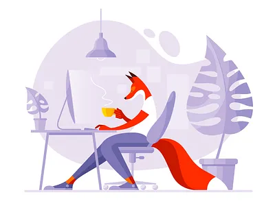 Fox 1 icon illustration vector