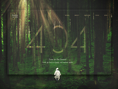 404 page Design 404 page branding daily ui dark design fantasy forrest web design