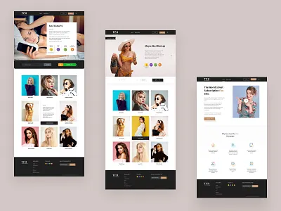 The Fan Homepage blogger branding clean design fan fashion glamour influencer layout marketing model modelling modern performer photoshoot sketch uiux web