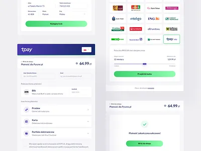 tpay — Transaction Panel 💳 blue clean finance fintech gradient interface minimal payment process transaction ui ux web website