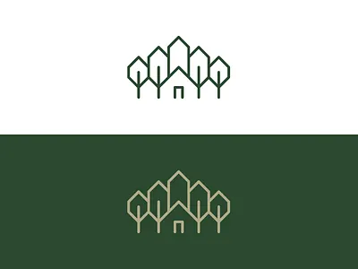 Cabin / Church / Forest logo design icon logo mark minimal simple