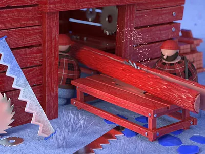 An imitation work of LYFT 3d c4d cute lumberjack