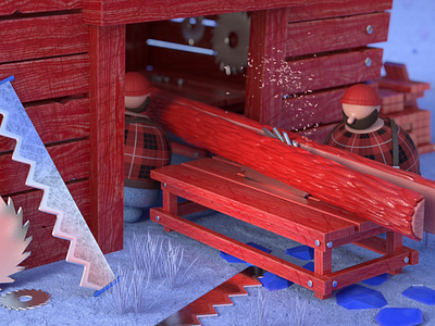 An imitation work of LYFT 3d c4d cute lumberjack