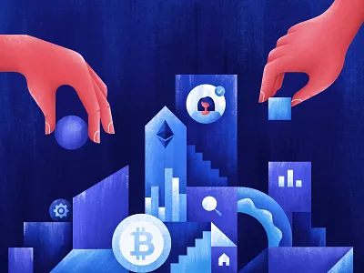 How to build a remote company abstract art bitcoin branding build business character coin company design geometry illustration illustrator procreate texture ui web