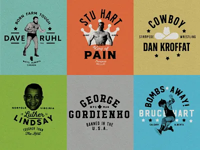 Stampede (Early Days) Heroes alberta calgary halftone hart stampede wrestlers wrestling