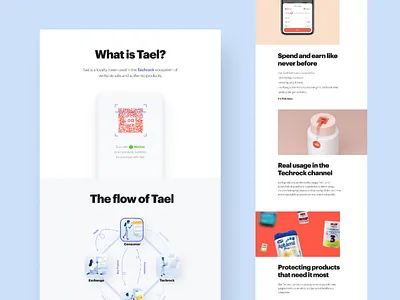 Tael website • the beginning blockchain clean crypto ecommerce ecosystem illustration minimal tael web web design