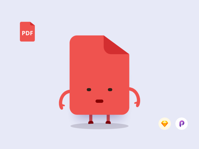 File PDF animation app application card clean clear design flat illustration mobile motion sketch ui ux vector web