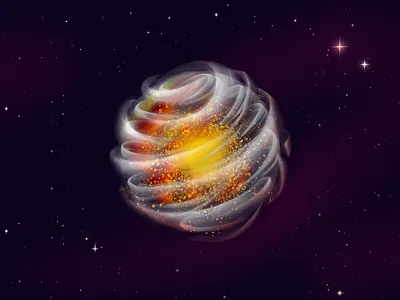 Unstable 2d alien cartoon clouds design digital art drawing game art game design illustration light planet planetarix space stars universe volatile
