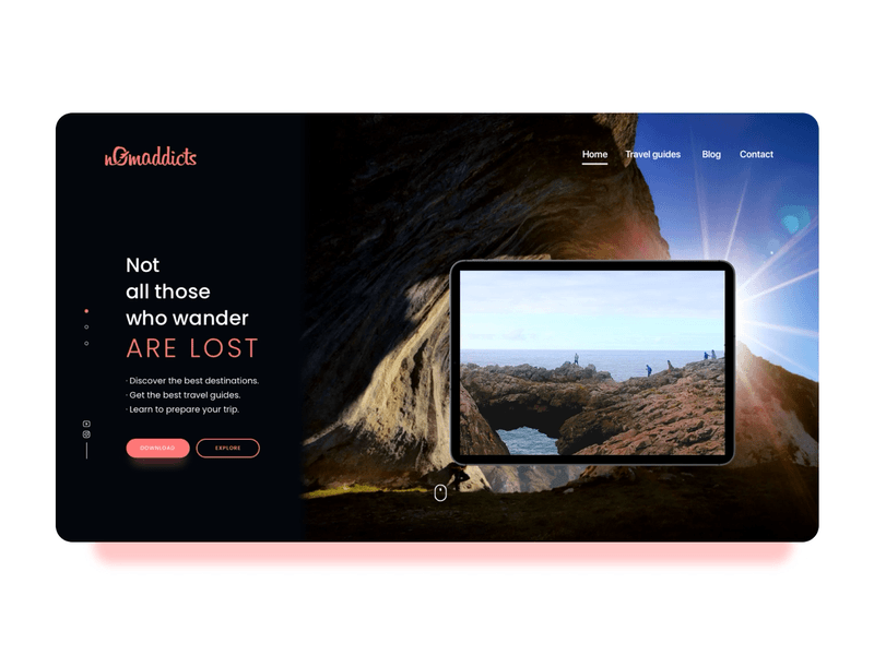 Nomaddicts Landing Page animation cta landingpage video webdesign