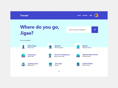 Travel Website Landing Page building holiday icon icon set landing page landmark travel ui uiux user interface ux vacation web website