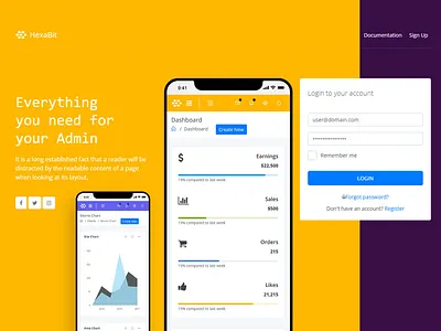 Hexabite Admin dashboard template admin admin dashboard admin design admin panel admin template app bootstrap4 design dribbble graphic photoshop psd design responsive thememakker vector wraptheme