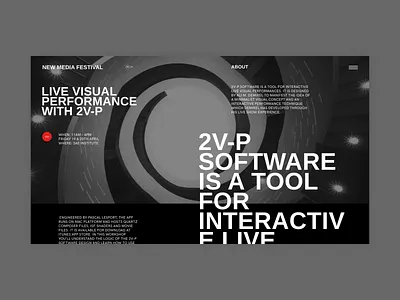 New media festival article brutalist clean clear design component ui design desktop grid information interface minimal minimalism promo page typography ui website