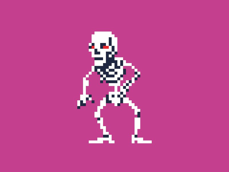 Skeleton animation pixel art pixelart ドット絵