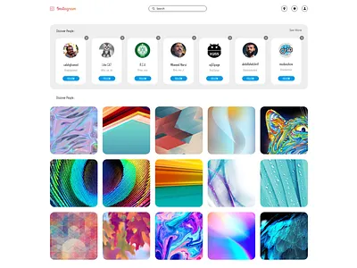 Discover People Explore Instagram WEB REDESIGN light mode animation branding dark design discover explore flat icon illustration instagram light logo mode people typography ui ux vector web website