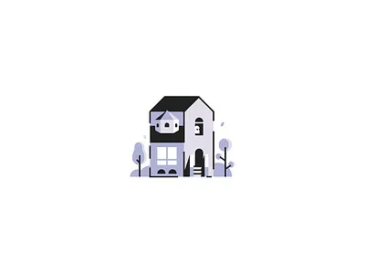 Booo! building cartoon color figma flat ghost ghosts house icon illustration illustrator plants scetch trees vector window