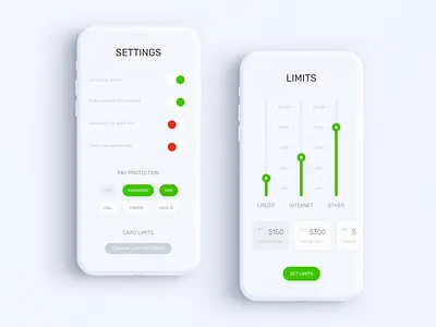 Privat24 Banking App - Settings & Limits account app bank banking business clean currency design experience finance fintech inspiration interaction interface limits minimal mobile settings ui ux