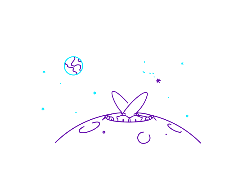 Rabbits ≧☉_☉≦ 404 ae after effects animation bodymoving character coin eat fail loop motion purple rabbit send stroke