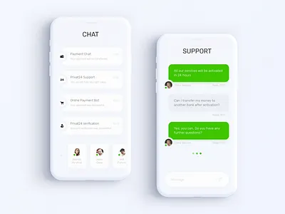 Privat24 Banking App - Chats & Messages account app bank banking business chat clean currency design experience finance fintech inspiration interaction interface message minimal mobile ui ux