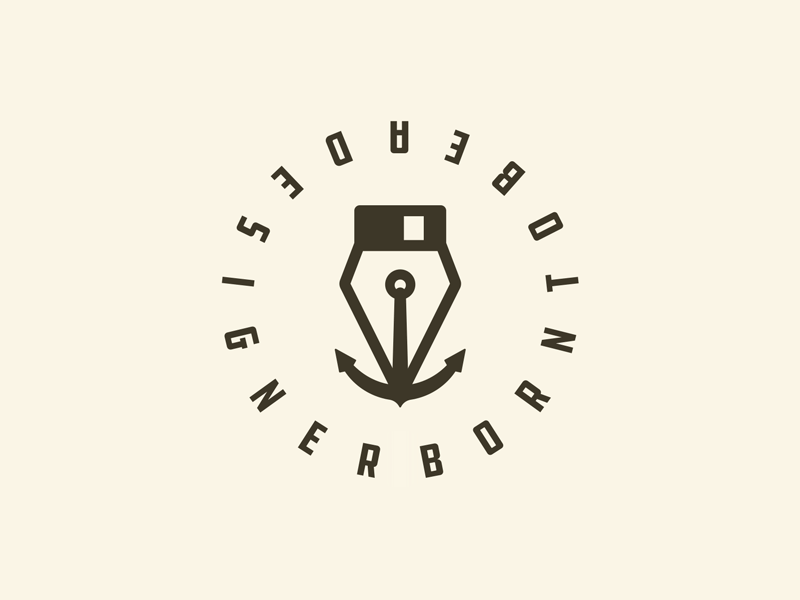 Born to be a designer aftereffects anchor animation badge circle designer icon illustration illustrator loop pen sailor sea simple tools vector