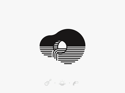 Logo Experiment brand illustration geometric design branding identity guitar sea sewer logo logomark icon modern contrast rounded clean simple symbol mark flat tube water line