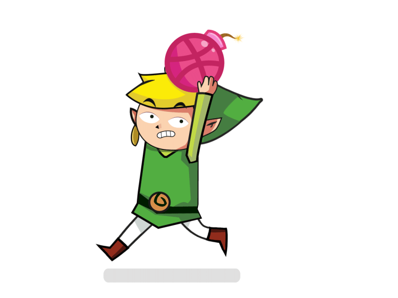 Hero of time 2danimation bomb debuts dribbble first hello link runcycle shot zelda