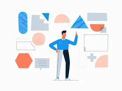 Floating data abstract blocks character choices data illustration patswerk pattern shapes styleframe texture textures vector