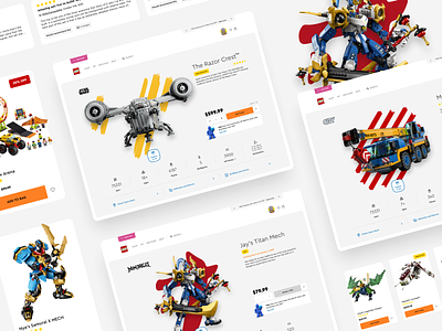 LEGO.com | Reimagined cards design e-commerce ecommerce hero lego product page redesign reviews shopping ui ux web design webshop