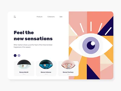 Kenzo - Landing page concept app application arounda branding concept design eye fantasy fashion flat golden grid illustration interface perfume ratio sketch typography ui ux web