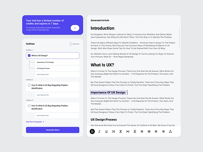 AI Article Generator - Components Design ai ai generator ai tool article article generator artificial intelligence automation blog blog writing component design system filllo generator modal popup technology ui component ux design writing tool writing tools