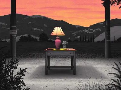 The National Poster band poster columbus gig poster lamp night nighttime poster screenprint sunset the national