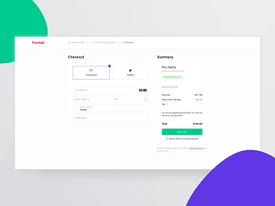 Format App - New Checkout Experience app buy checkout clean format interface purchase ui ux web web design