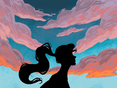Silhouette at Sunset digital digital painting drawing illustration painting procreate silhouette sunset