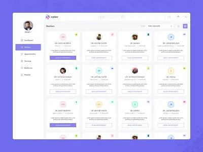 Dashboard - Doctor-List dashboard dcotorlist design doctor web design