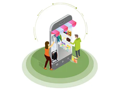 Vector for eCommerce SaaS illustration isometric saas ui ux vector