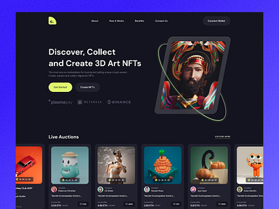 NFT Homepage Concept design nft ui ux web