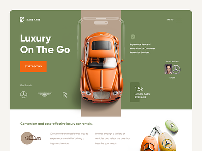 Luxury Car Rental Website design minimalism ui ux webdesign website