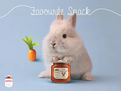 Favourite Snack blue bunny carrot design jamaica jar orange typography