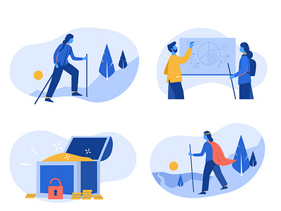Journey II ai artwork banner design drawing editorial editorial illustration illustration journey journeys mentoring mountain reward spot spot illustration treasure vector woman