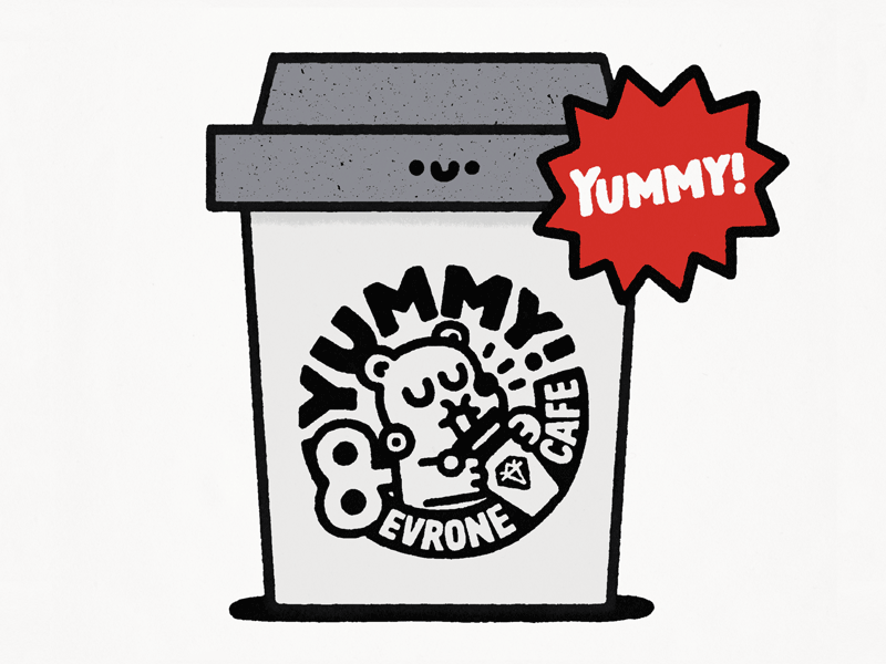 Coffee bear coffee cute design fun happy illustration japanese kawaii lettering print type design typography yummy
