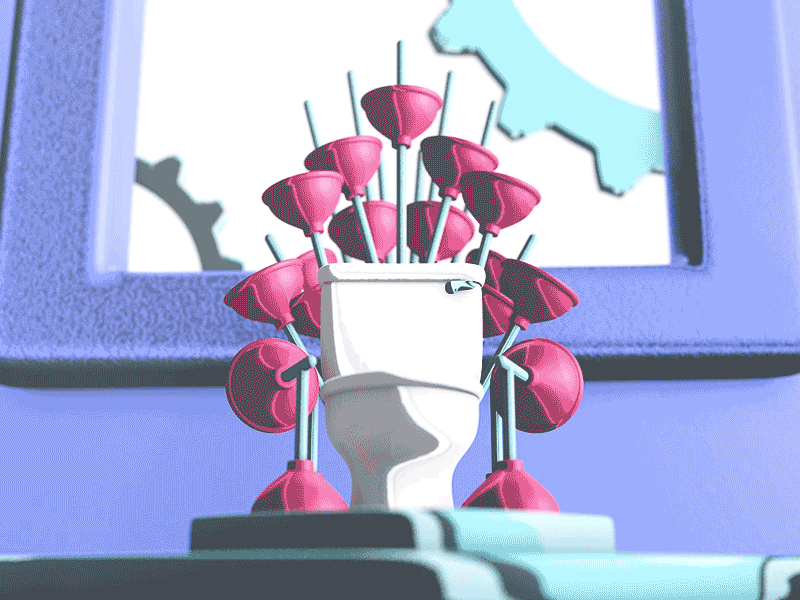 Mondays Challange Toilet 3d 3d animation c4d celshading challange gameofthrones gears got ironthrone monday mondays mondayschallenge motion motion design plunger porcelain porcelainthrone toilet