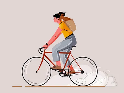 Cycling animal bicycle bike character cycling dog girl graphic illustration pastel vector woman