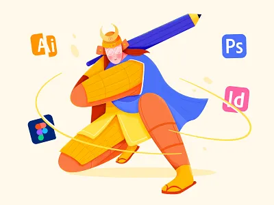 Designer adobe affinity affinity designer boy character cut design designer draw figma illustration illustrator indesign japan man pencil people photoshop samurai