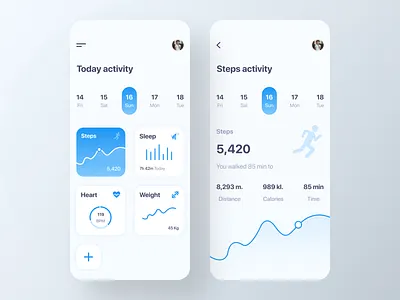 Health Activity Tracker analytics android app app concept app ui design dashboard ui fitness activity tracker fitness app fitness tracker app gradient health activity tracker health app health tracker app home screen ios app ios app design typography ux website