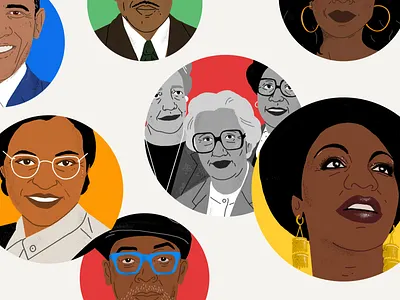 Black History Month bhm black history month civil rights editorial illustration nina simone obama portrait portrait art portrait illustration rosa parks