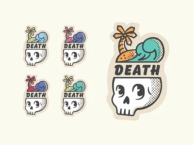 Death Beach Concept band merch beach illustration merch design skull sticker sticker design